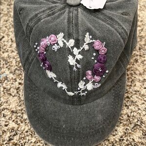 Embroidered Heart Design Cap